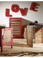 LOVE Set aus 4 dekorativen Buchstaben aus rotem Metall mit Antik-Finish