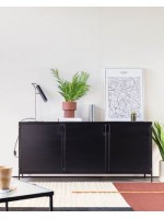 LAMA Buffet ou meuble TV en métal noir design industriel
