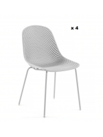 Set mit 4 Stühlen in Weiß 1222