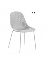 Lot de 4 chaises en blanc 1222