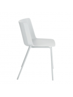 Set of 4 gray chairs in polypropylene and painted steel 5184