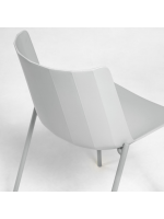 Set of 4 gray chairs in polypropylene and painted steel 5184