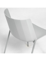 Conjunto de 4 sillas grises de polipropileno y acero pintado 5184