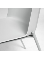 Ensemble de 4 chaises gris en polypropylène et en acier peint 5184