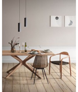 DADOX 180x90 o 200x100 en mesa fija blanqueada de roble sólido