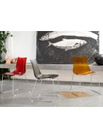 ZEBRA antishock chromed sled legs and polycarbonate shell choice of color for home or contract chair