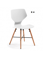 Lot de 4 chaises blanches de style nordique