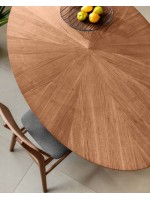 RICARD fixed table top in walnut and legs in solid wood living design