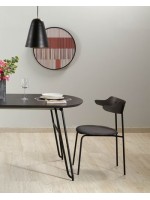 TROPEA 140 length 220 or 170 length 320 oval extendable table with ash ash top and black metal legs