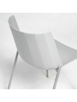 LEILA Chaise au choix de couleur en polypropylène et pieds en acier peint