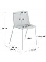 LEILA choice of color chair in polypropylene and legs in painted steel