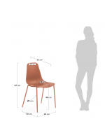 Set mit 4 Stühlen mit Metallrahmen und Polypropylensitz