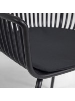 BARBERY schwarzer oder beiger Stuhl mit Armlehnen aus Polypropylen für Gartenterrassen Residenz Restaurants Chalets