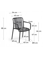 CARIOCA color choice chair with armrests in polypropylene for garden terraces restaurants stackable