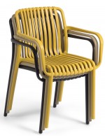CARIOCA scelta colore sedia con braccioli in polipropilene per giardino terrazzi ristoranti impilabile