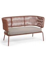 SEATTLE color choice sofa in rope and metal with cushion included for indoor and outdoor garden terraces