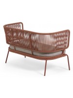 SEATTLE canapé en corde choix de couleur et en métal avec coussin inclus pour les terrasses de jardin intérieures et extérieures