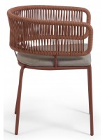 SEATTLE scelta colore sedia con braccioli in corda e in metallo per interno ed esterno giardino terrazzi