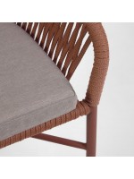 SEATTLE hauteur d'assise 65 cm tabouret en corde et en métal au choix de couleurs pour intérieures et extérieures
