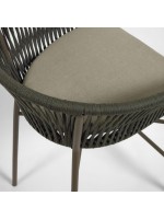 SEATTLE asiento h 65 cm elección de color cuerda y taburete de metal para terrazas de jardín interior y exterior