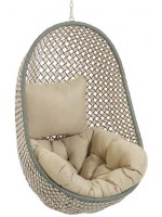 SAVANA suspended armchair in woven rattan with cushion