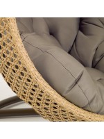 INDIANAPOLIS suspended armchair in woven rattan with cushion