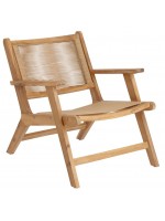BELIZE outdoor armchair in solid acaccia wood and polyethylene thread