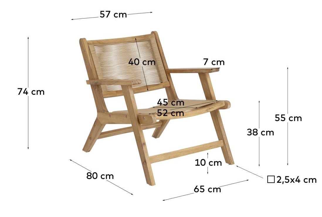 52 x 70 x 65 cm Vivacace Poltrona Dama in legno 