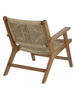 SUSHI outdoor armchair in solid acaccia wood and polyethylene thread