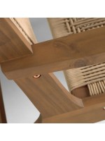 SUSHI sillón de exterior en madera maciza de acacia e hilo de polietileno
