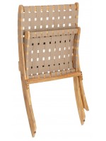 BISIAK Chaise pliante d'extérieur en bois d'acaccia massif et corde de coton