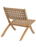 BISIAK sedia pieghevole per esterno in legno massello di acacia e corda di cotone