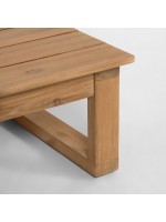 GOLDFINGER mueble de esquina y mesa de centro con estructura de madera maciza y cojines de tela para exteriores