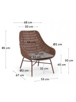 IVRO fauteuil couleur au choix pour intérieur ou extérieur en acier et cordon coton