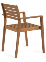 ALPES in legno massello di acacia sedia con braccioli per esterno o interno