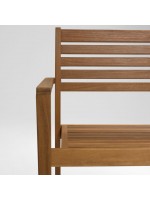 ALPES silla de madera maciza de acacia con reposabrazos para exterior o interior