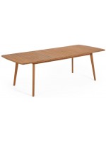 ALPES table 183x100 extendable 240 cm in solid acacia wood for outdoor or indoor