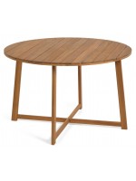PARTY mesa de exterior diam 120 cm fijada en madera maciza de acacia