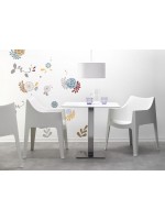 COCCOLONA Sillón de tecnopolímero a elección de color y en tecnopolímero ignífugo de color lino para bar y jardín