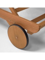 AFRES lettino prendisole in legno massello con ruote design per esterno giardino o terrazzo