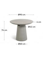 NOTORIUS choice measures 90 or 120 cm in diameter concrete table for outdoor