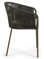 EZIO chaise au choix avec accoudoirs en corde polyester et structure en acier galvanisé et coussin d'assise