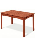 ALICUDI 120x70 or 200x110 extendable keruing wood table for outdoor