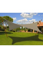 MERA ecru or dove gray shade sail 4x3 m or 5x4 m rectangular in fabric for outdoor use