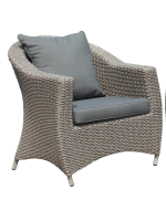 TEXAS tortora o grigia poltrona 78x78 in wicker intereccio sintetico per esterno