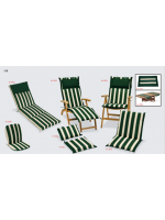 GREEN für Liegestühle mit Fußstütze Liegestuhl 46x184 in Stoff mit Rüschenkissen für den Außenbereich