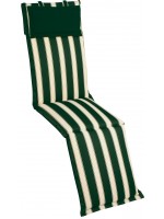 GREEN for deck chairs with footrest deckchair 46x184 in fabric with ruffles cushion for outdoor use