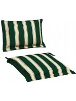 GREEN 38x38 seat in fabric with ruffles cushion for outdoor use