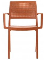 EMI Chaise en technopolymère avec accoudoirs au choix de couleur empilable pour l'intérieur ou l'extérieur