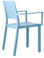 EMI technopolymer chair with armrests color choice stackable for interior or exterior